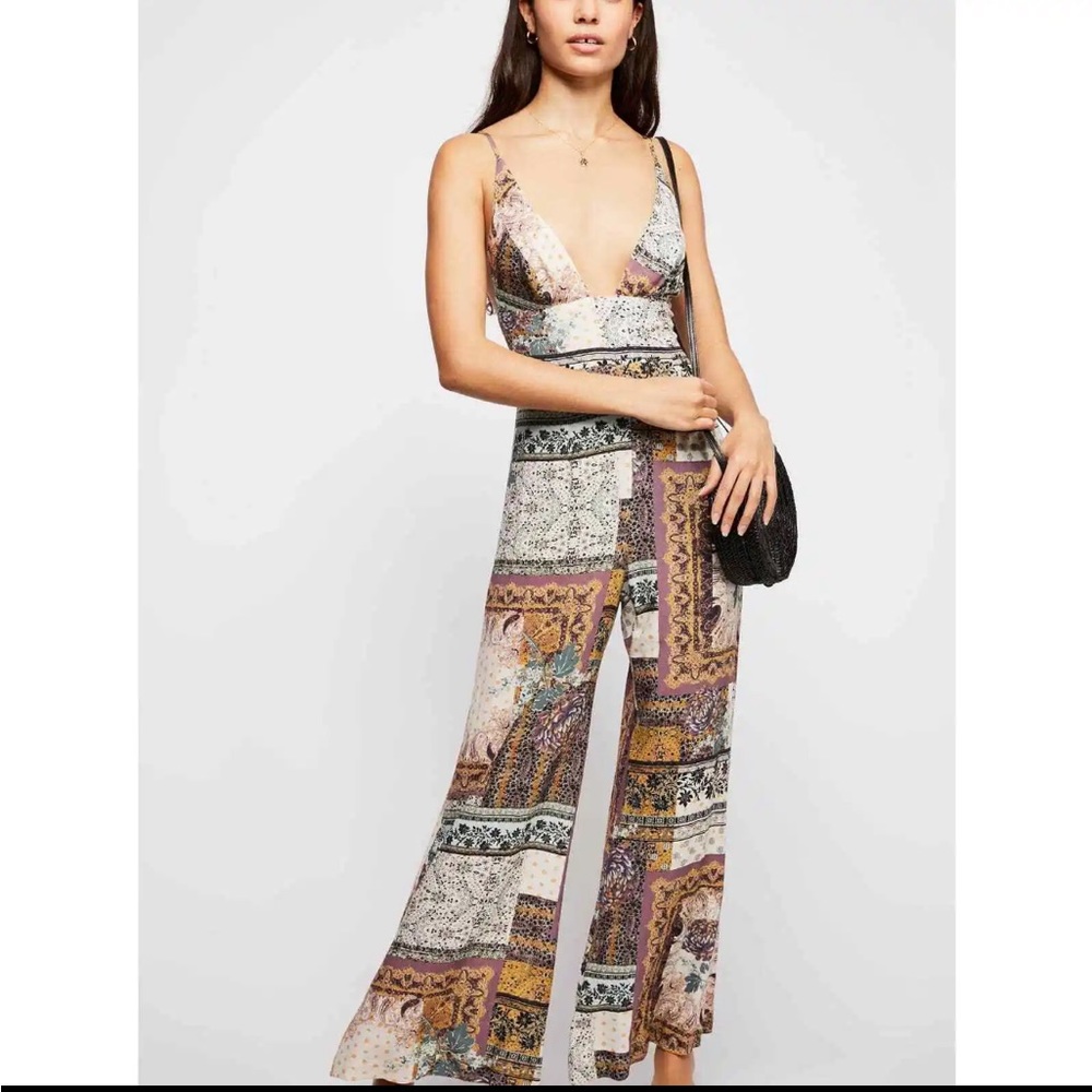 Free People Margarita Patchwork Jumpsuit
